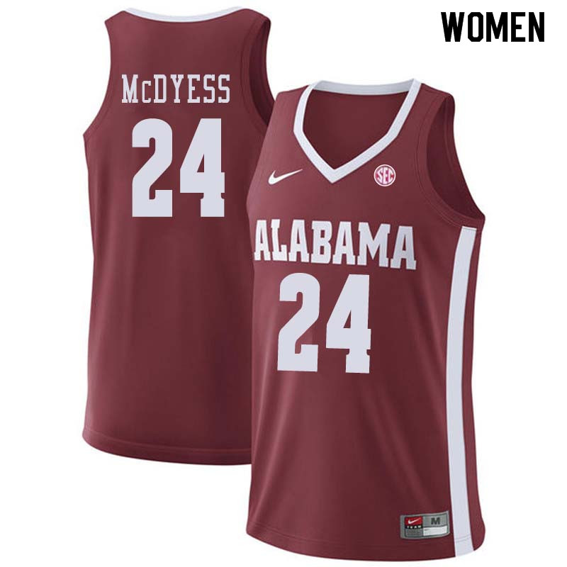 Women #61 Donta Hall Alabama Crimson Tide College Basketball Jerseys Sale-Crimson